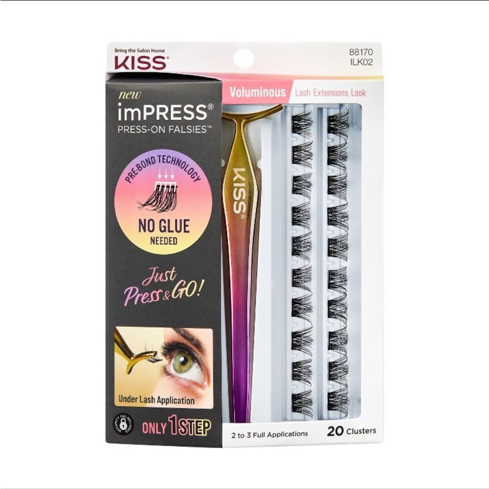 Kiss imPRESS Press-On Falsies - Gold and Purple Voluminous Lashes